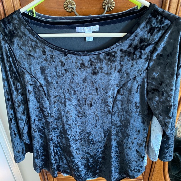 Lot of 2 Crushed Velvet Westport tops size XS from Dressbarn - Picture 2 of 8